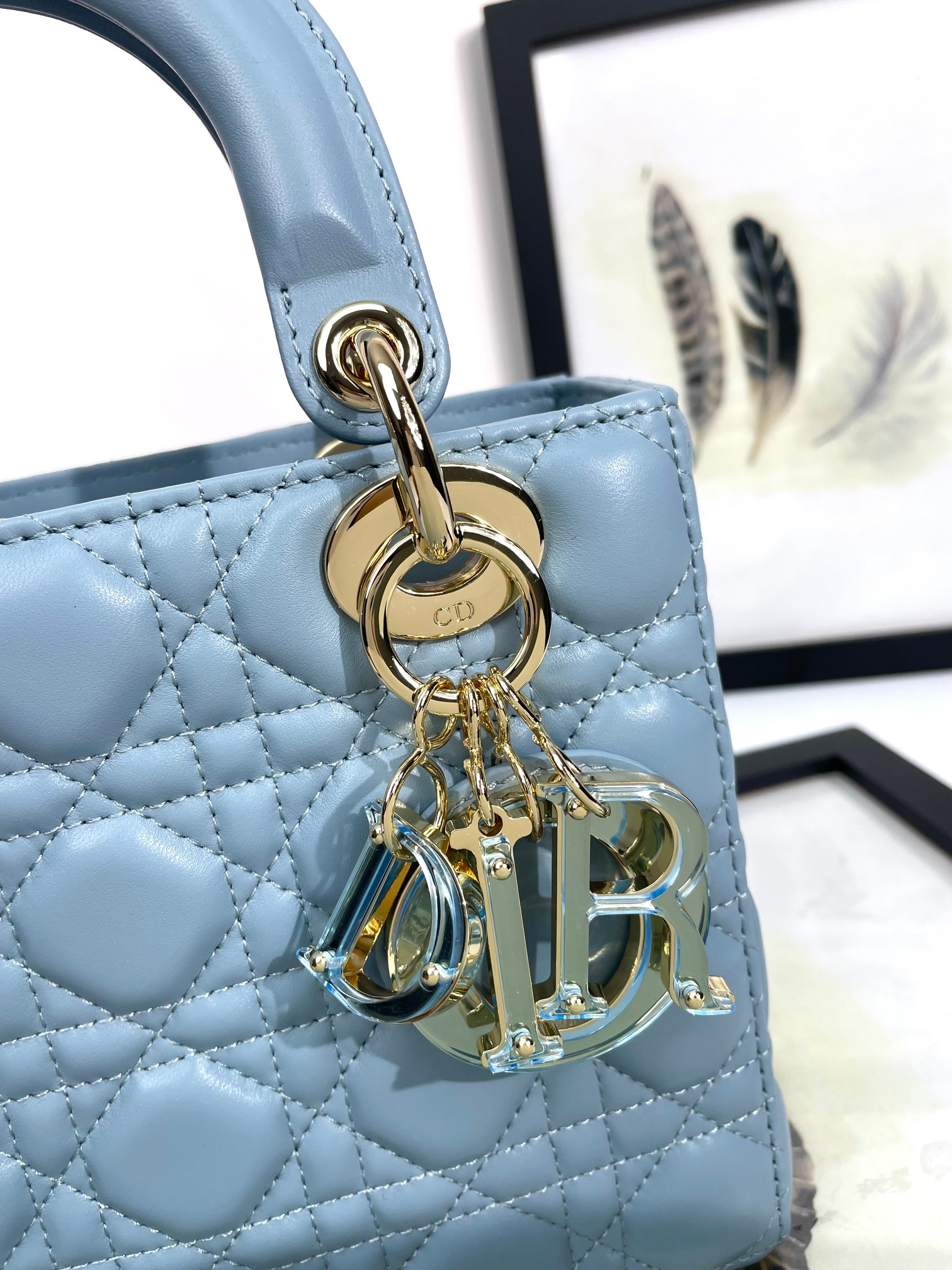 Small Lady Dior My ABCDior Bag Sky Blue Cannage Lambskin